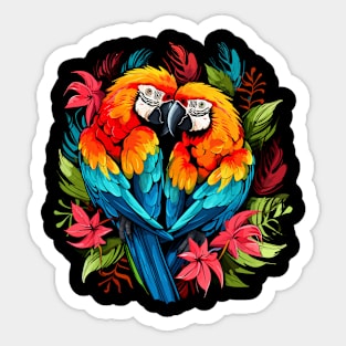 Macaw Couple Valentine Sticker